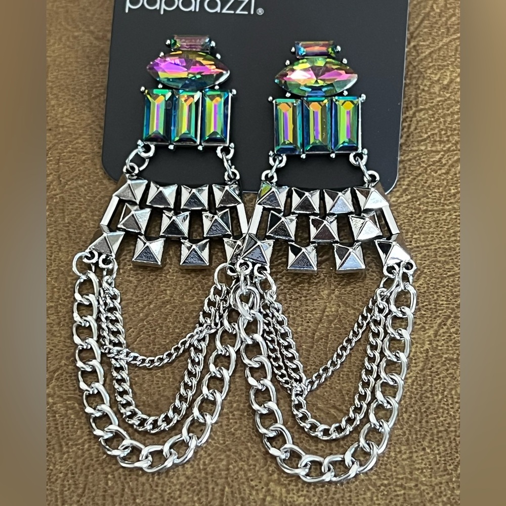 Oil spill earrings
